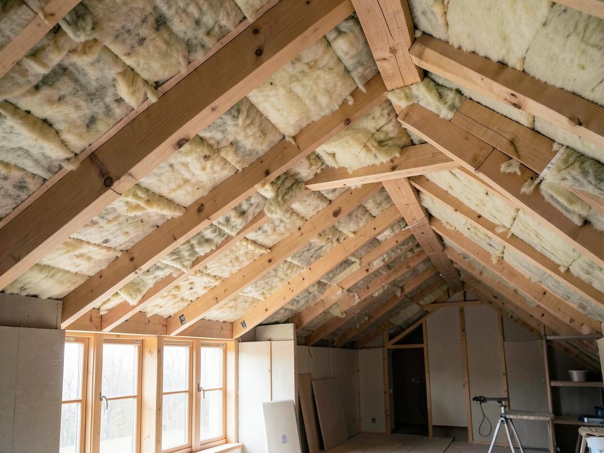 Combles isolés entre chevrons dans une maison de Rambouillet